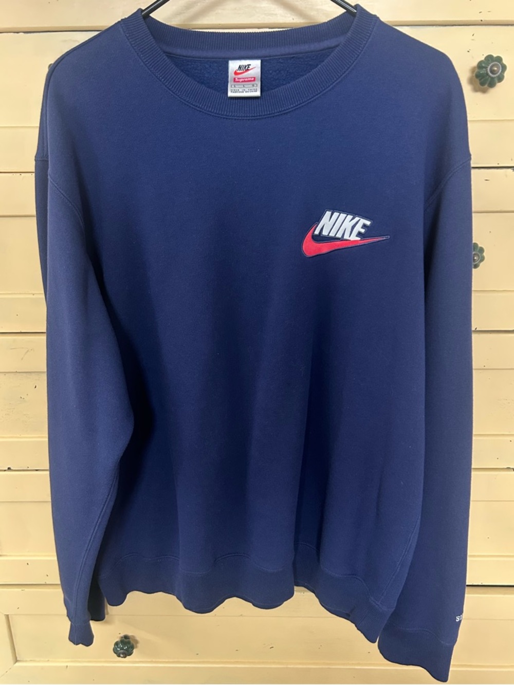 Nike Navy Crewneck Sweatshirt with Red Logo